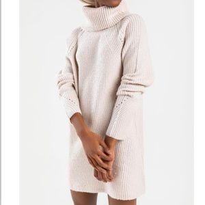 Cowl neck sweater dress